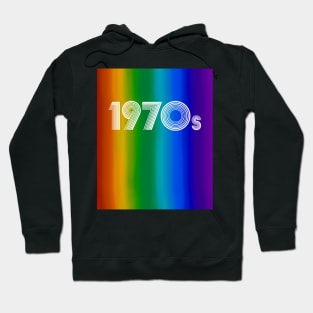 Rainbow Pride 1970s Retro Disco Font Hoodie